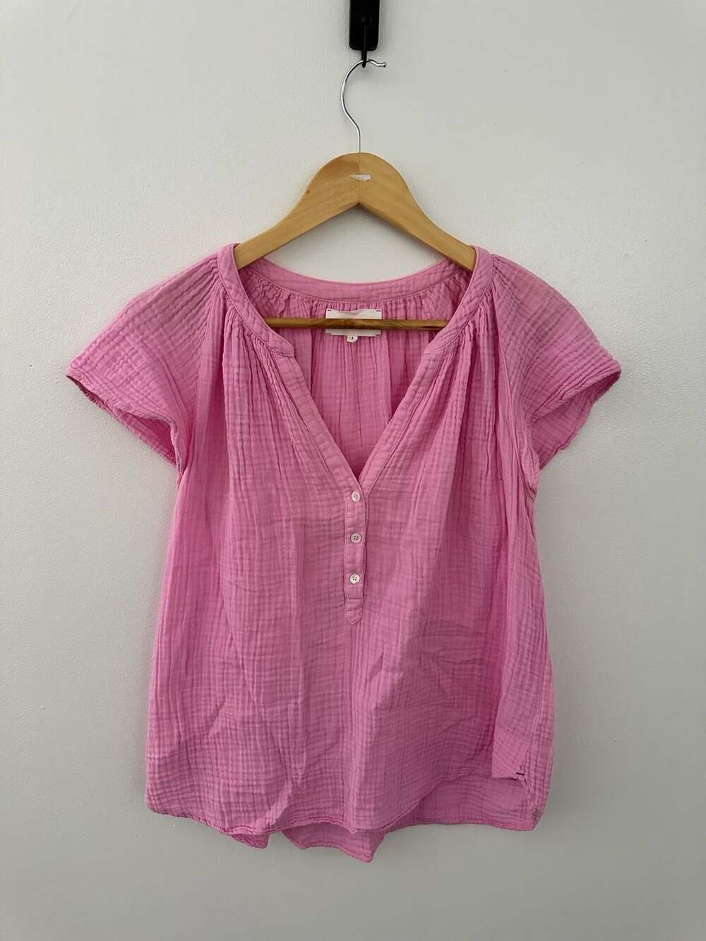 Xirena Pink Cotton Gauze Button Front Top Size S